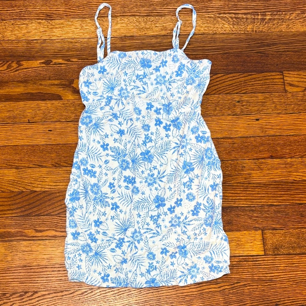 wild fable White Dress with Light Blue Floral Print